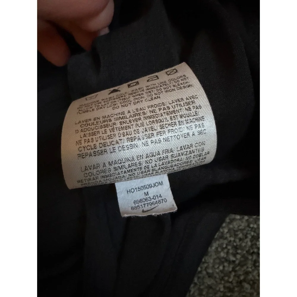 Nike Dri-FIT Mens Training Hoodie Black Grey Heathered 696063-014 Size M‎